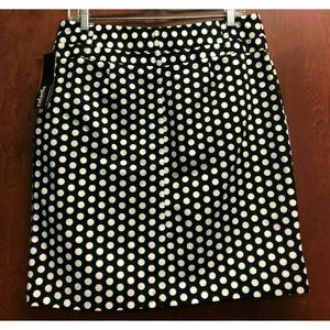 Rafaella Skirt Black Polka Dots Sz 12 (Waist 30, Length 20) NWT